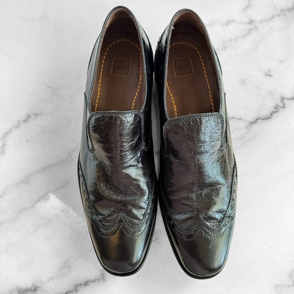Hugo Boss Handcrafted Wingtip Stitching Loafer Black Leather Mens Shoe RARE main image 4